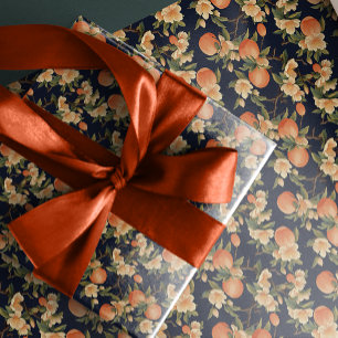 Chic Mörk Peach Blommar Elegance Presentpapper