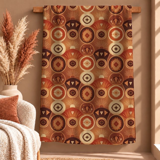 Chic mörkbrun koppar regnbåge mönster kudde fleecefilt (Chic Dark Brown Copper Rainbow Pattern Pillow)
