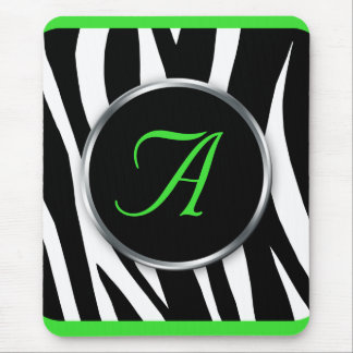 Chic mousepad för Monogram för zebra Musmatta