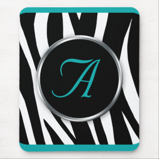 Chic mousepad för zebra tryckkrickaMonogram Musmatta