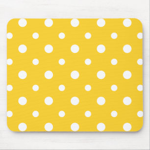 Chic Mousepad: White Jumbo Polkas på Gulten Musmatta