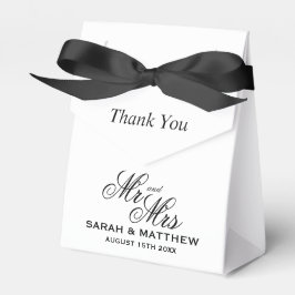 Chic Mr. och Mrs. Black tie gala bröllopsfest Presentaskar