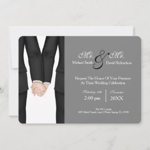 Chic Mr. & Tuxedo Couple Bröllop Firande Inbjudningar