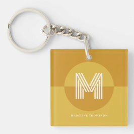 Chic Mustard Gult Geometric Modern Monogram