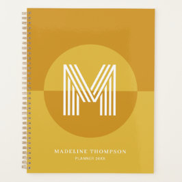 Chic Mustard Gult Geometric Modern Monogram