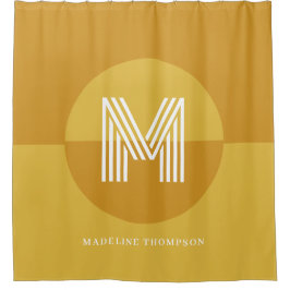Chic Mustard Gult Geometric Modern Monogram