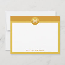 Chic Mustard Gult Geometric Modern Monogram
