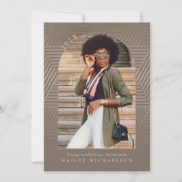 Chic Muted Geometric Print Photo Studenten Inbjudningar