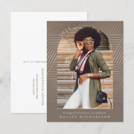 Chic Muted Geometric Print Studenten Meddelande Vykort