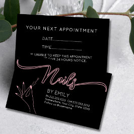 Chic nagelsalon Manicurist  Rosa Tidsbeställning Kort