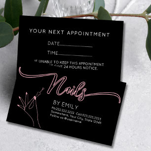 Chic nagelsalon Manicurist Rosa Tidsbeställning Kort