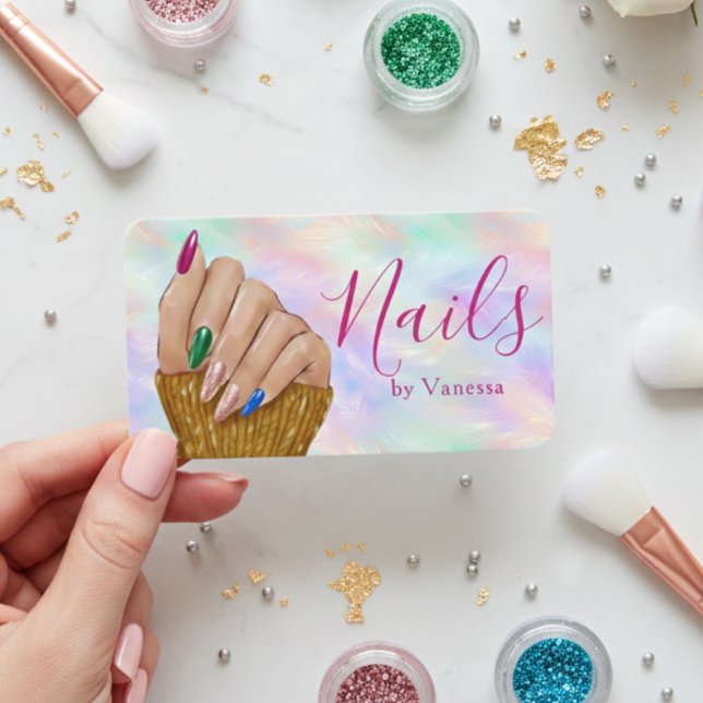 Chic Nagelstudio Manicurist Artist Iridescent Opal Visitkort (Skapare uppladdad)