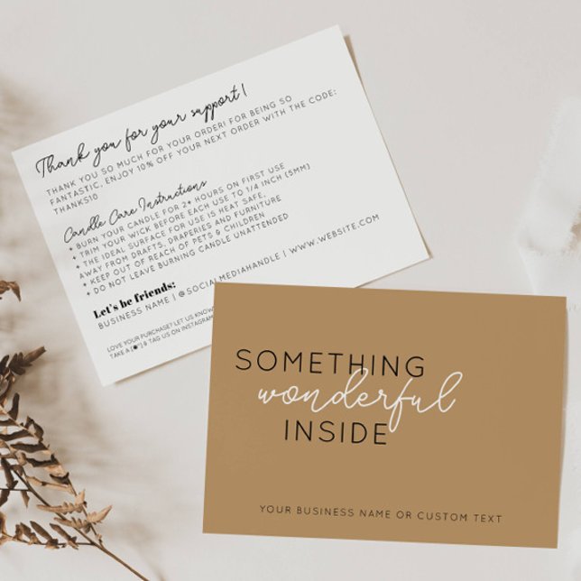 Chic något inom Beige Tack Candle Care Tilläggskort (Skapare uppladdad)