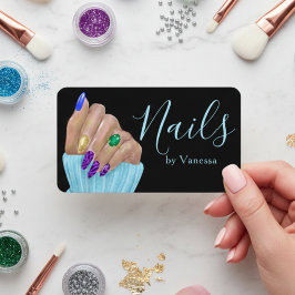 Chic Nail Technician Beauty Salon Branding Visitkort