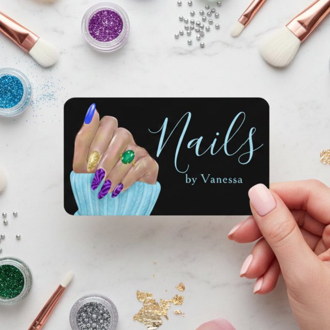 Chic Nail Technician Beauty Salon Branding Visitkort (Skapare uppladdad)