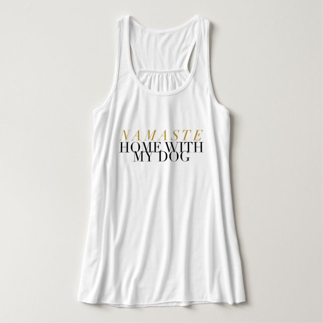 Chic Namaste hem med min Yoga för hund | Linne Med Racerback (Design framsida)