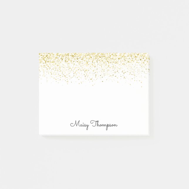 Chic namn med guldglitter post-it block (Framsida)