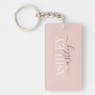 Chic Namn Monogram  Rosa Grått Elegant