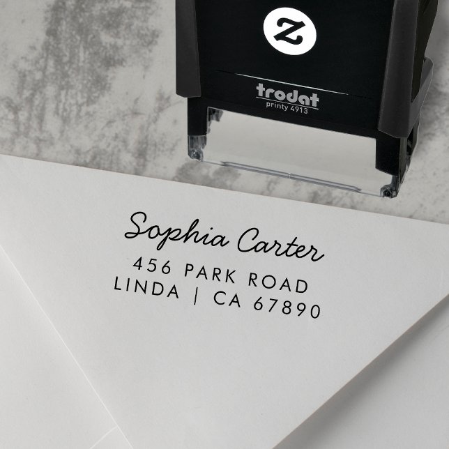 Chic Namn Returadress Modern minimalist Självfärgande Stämpel (Skapare uppladdad)