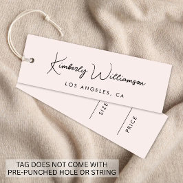 Chic Namnteckning Pris hängMärkre för skriptRosa Mini Visitkort