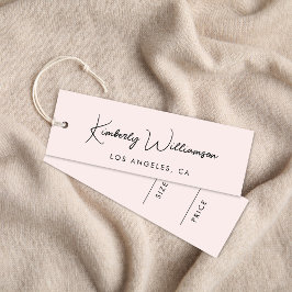 Chic Namnteckning Pris hängMärkre för skriptRosa Mini Visitkort