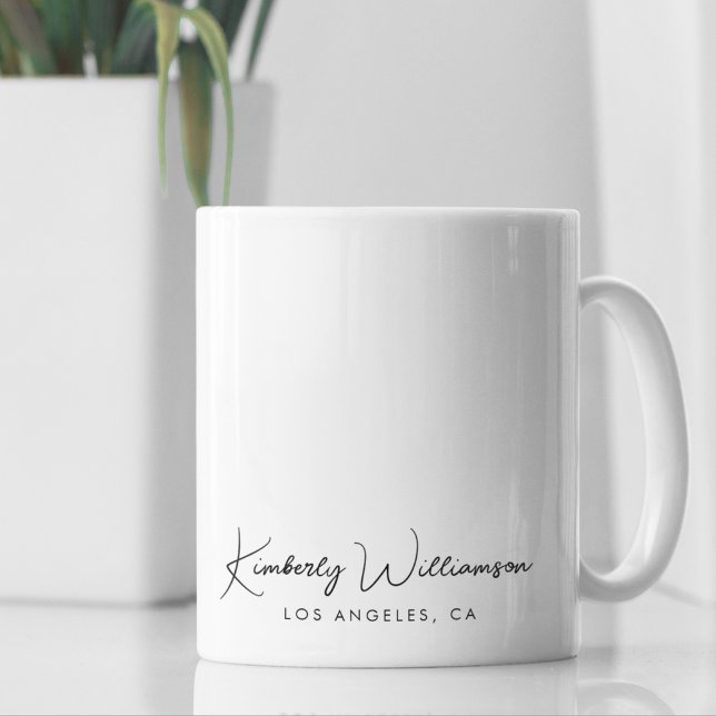 Chic Namnteckning skript Business Kaffemugg (Empower your name in our signature script as your logo and brand identity)