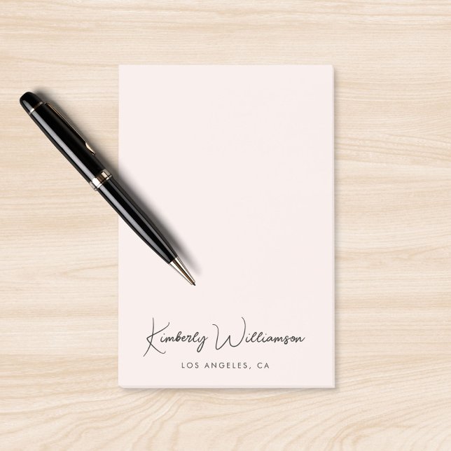 Chic Namnteckning skriptRosa Post-it Block (Skapare uppladdad)