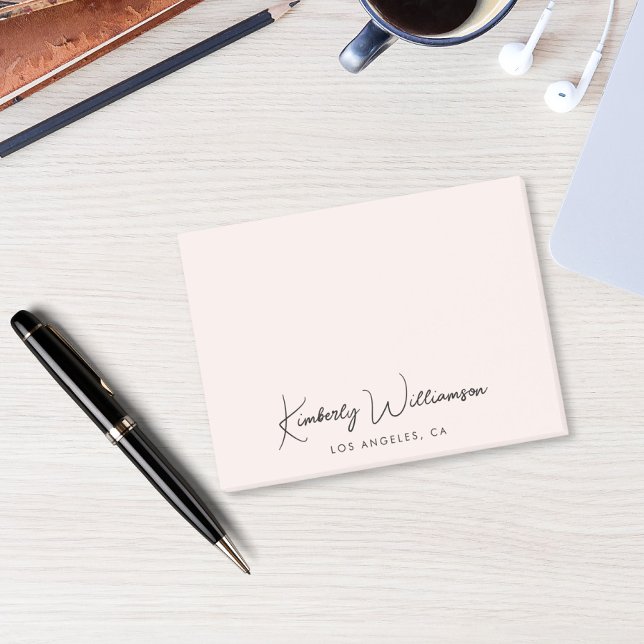 Chic Namnteckning skriptRosa Post-it Block (Skapare uppladdad)