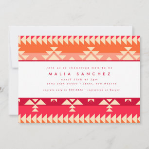 Chic Native American Southwest Red Baby Shower Inbjudningar