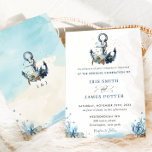 Chic Nautical Anchor Beach Modern Bröllop Inbjudningar<br><div class="desc">Anpassa den här ankarinbjudan för chic med bröllop-detaljer enkelt och snabbt. Tryck bara på anpassningsknappen om du vill ordna om och formatera stil och placera texten. Matchande artiklar tillgängliga i arkivet! c) Lycklig Cat Studio.</div>