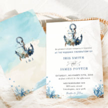 Chic Nautical Anchor Beach Modern Bröllop