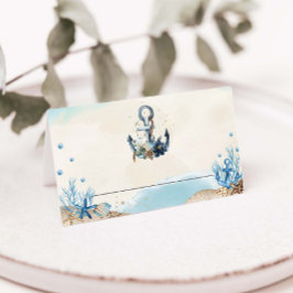 Chic Nautical Anchor Beach Modern Bröllop Placeringskort