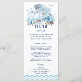 Chic Nautical Whale Blue Chevron Boy Shower Program