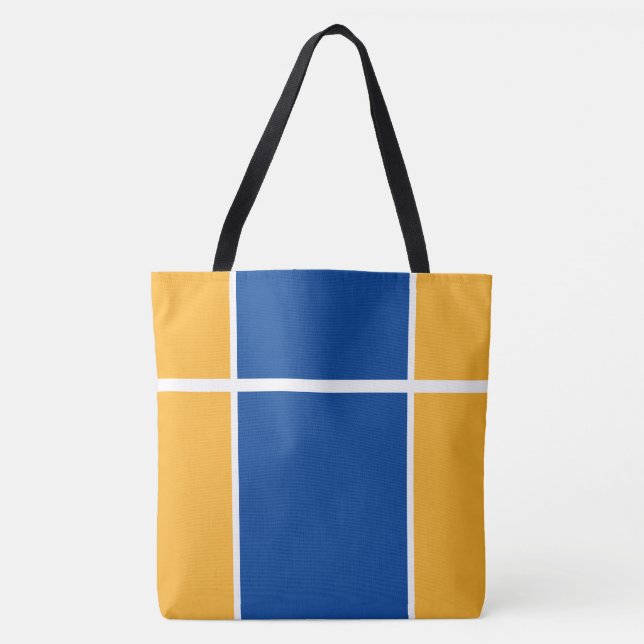 Chic Navy Blue Golden Gult Split Tävla Rand Tygkasse (Framsida)