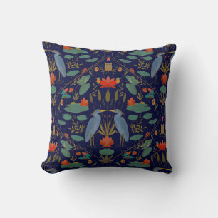 Chic Navy Blue Heron Pond Heritage Revival Kudde