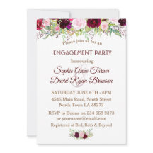 Chic Navy Blue Marsala Blommigt Förlovningsfest