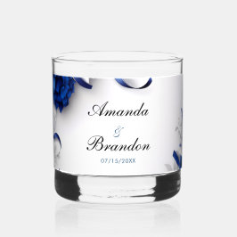 Chic Navy Blue & Silver Flowers Rosett band Bröllo