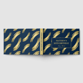 Chic Navy Gold Foil Birthday Gästböcker