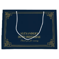 Chic Navy Guld Art Deco Födelsedag 