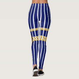 Chic Navy Guld Läppar Linjer Beauty Girly Anpassni Leggings