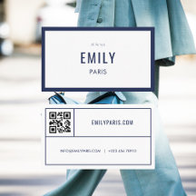 Chic Navy Mode / Beauty Affärskort QR Code