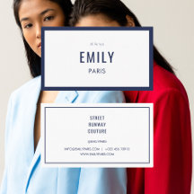 Chic Navy Mode Stylist/Beauty Affärskort