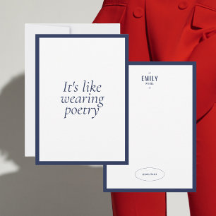 Chic Navy Mode Stylist/Influencer Note Card