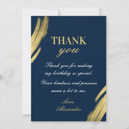 Chic Navy och Guld Elegant Birthday Inbjudningar