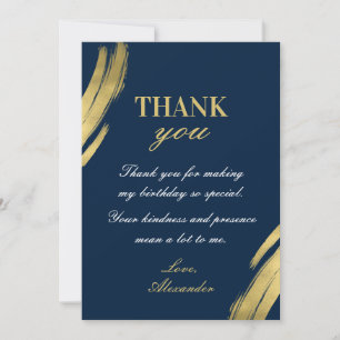 Chic Navy och Guld Elegant Födelsedag  Inbjudningar