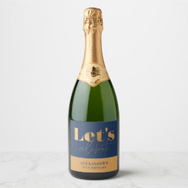 Chic Navy och Guld Låt oss fira Födelsedag