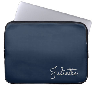 Chic Navy Personlig Skript Signatur Namn Laptop Fodral