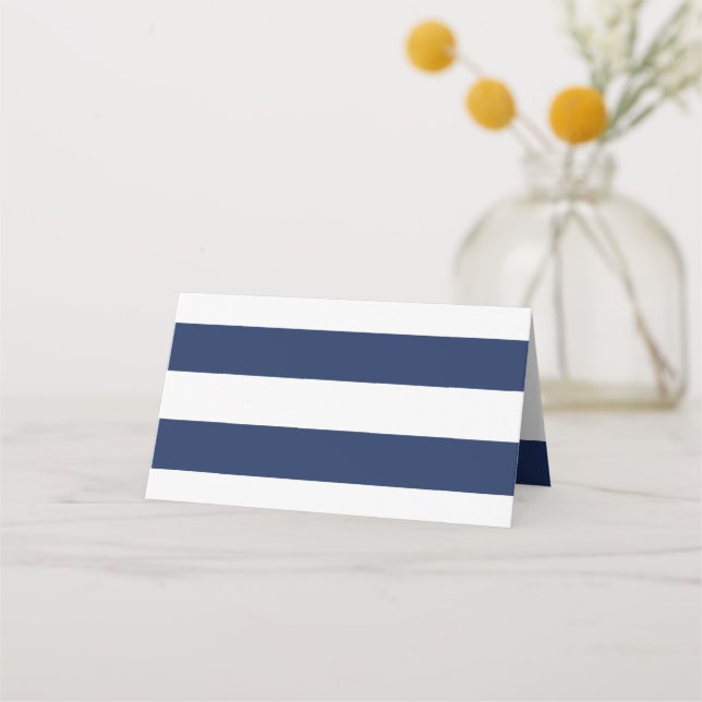 Chic Navy Rand Placeringskort (Framsida)
