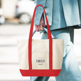 Chic Navy Red Beauty/Mode Branded Promotional Tygkasse