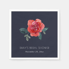 CHIC NAVY RED GRÖNT RO BLOMMIGT MÖHIPPA PAPPERSSERVETT